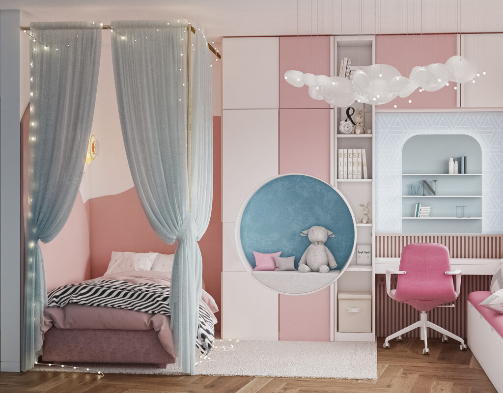 parkview luxury apartment design and fitout contemporary girls bedroom 01