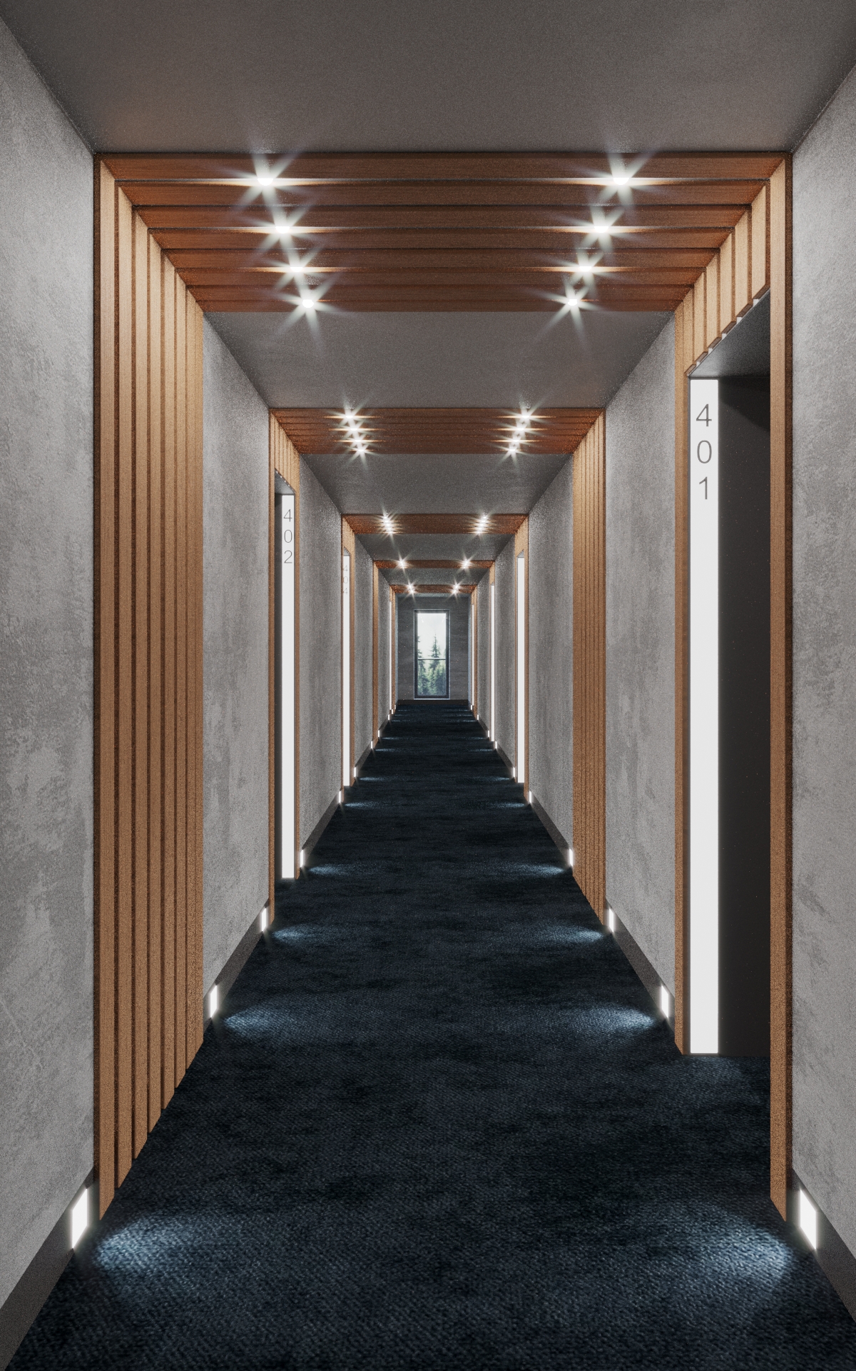 orbit boutique hotel design and fitout corridor