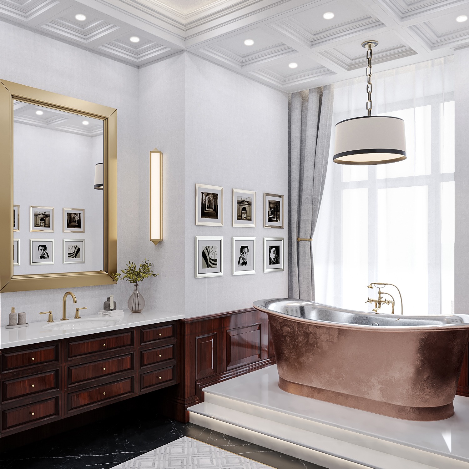 riverpark luxury apartment design and fitout ralph lauren modern american classic bathroom 01