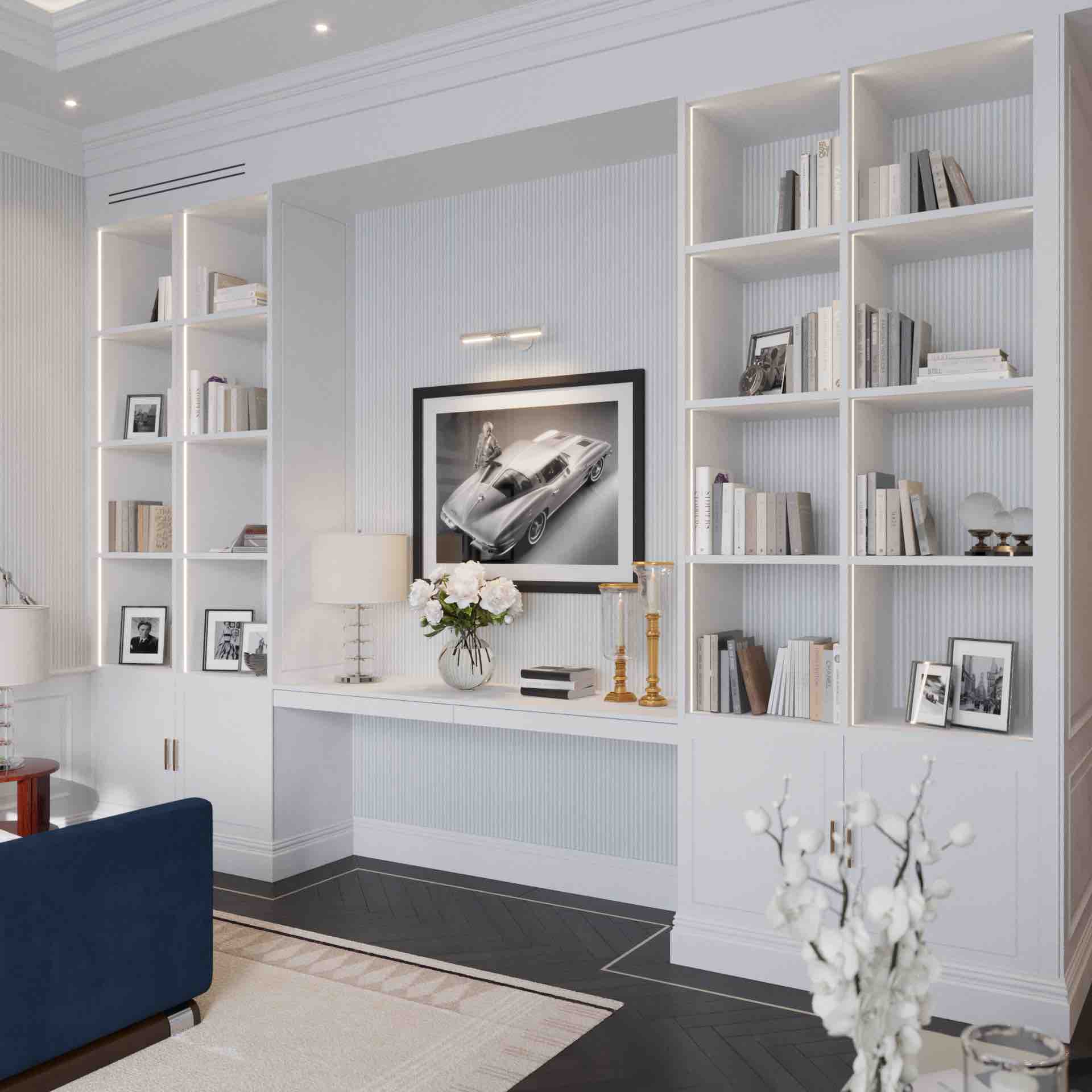riverpark luxury apartment design and fitout ralph lauren modern american classic bedroom 02