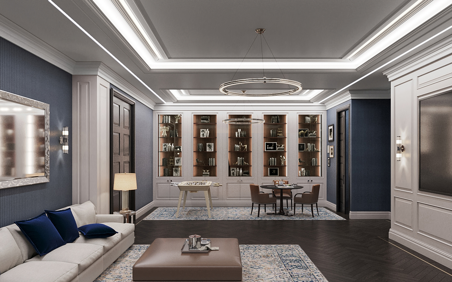 riverpark luxury apartment design and fitout ralph lauren modern american classic play lounge