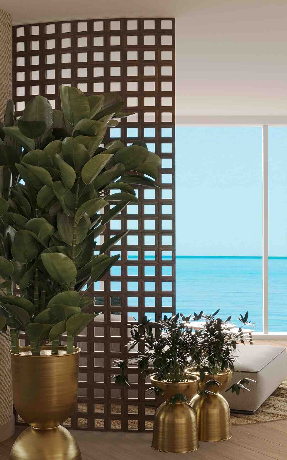 abudhabi turquoise luxury apartments design and fitout contemporary mashrabiya arabic panel