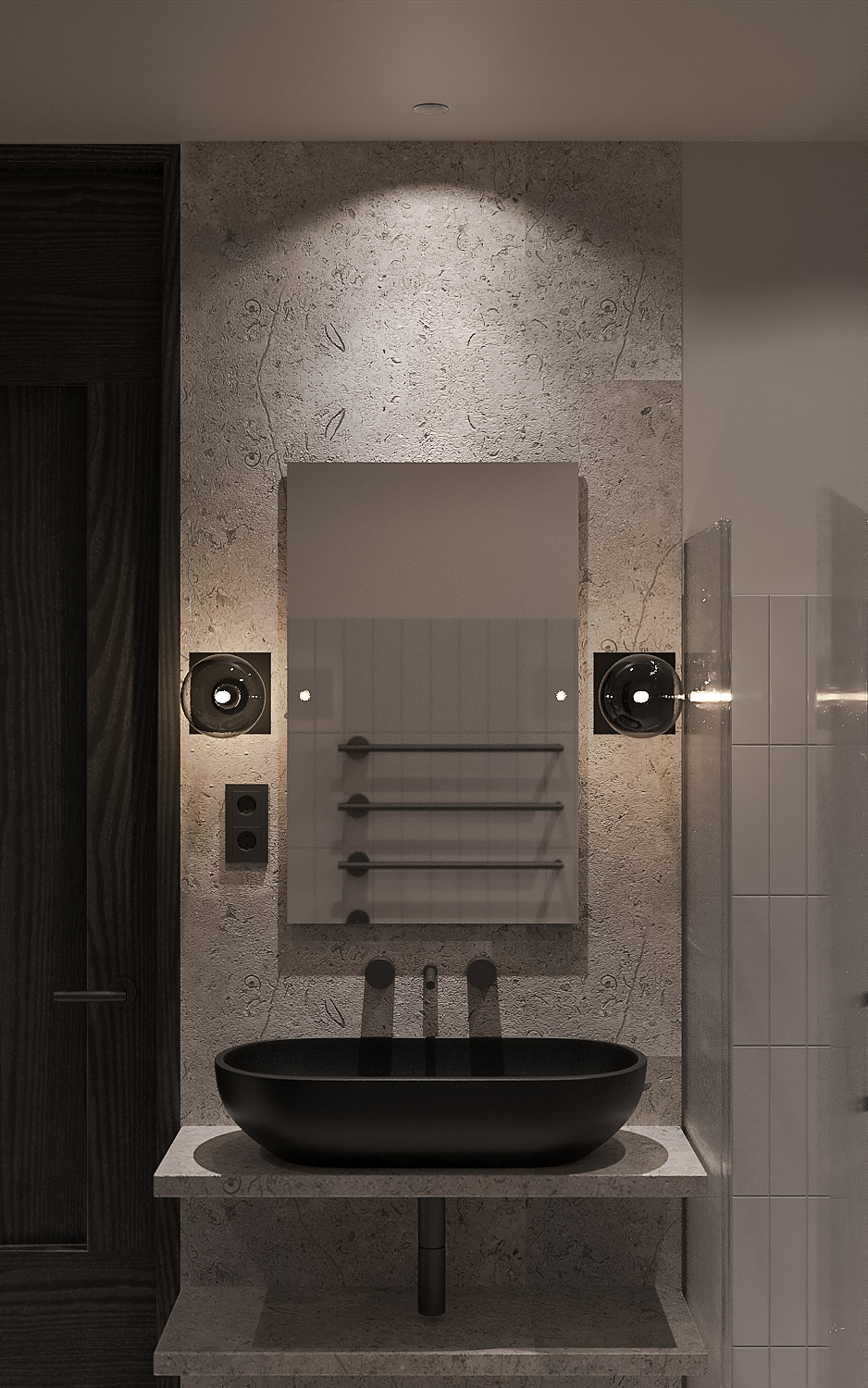 benonno luxury villa design and fitout modern minimalist bathroom 03