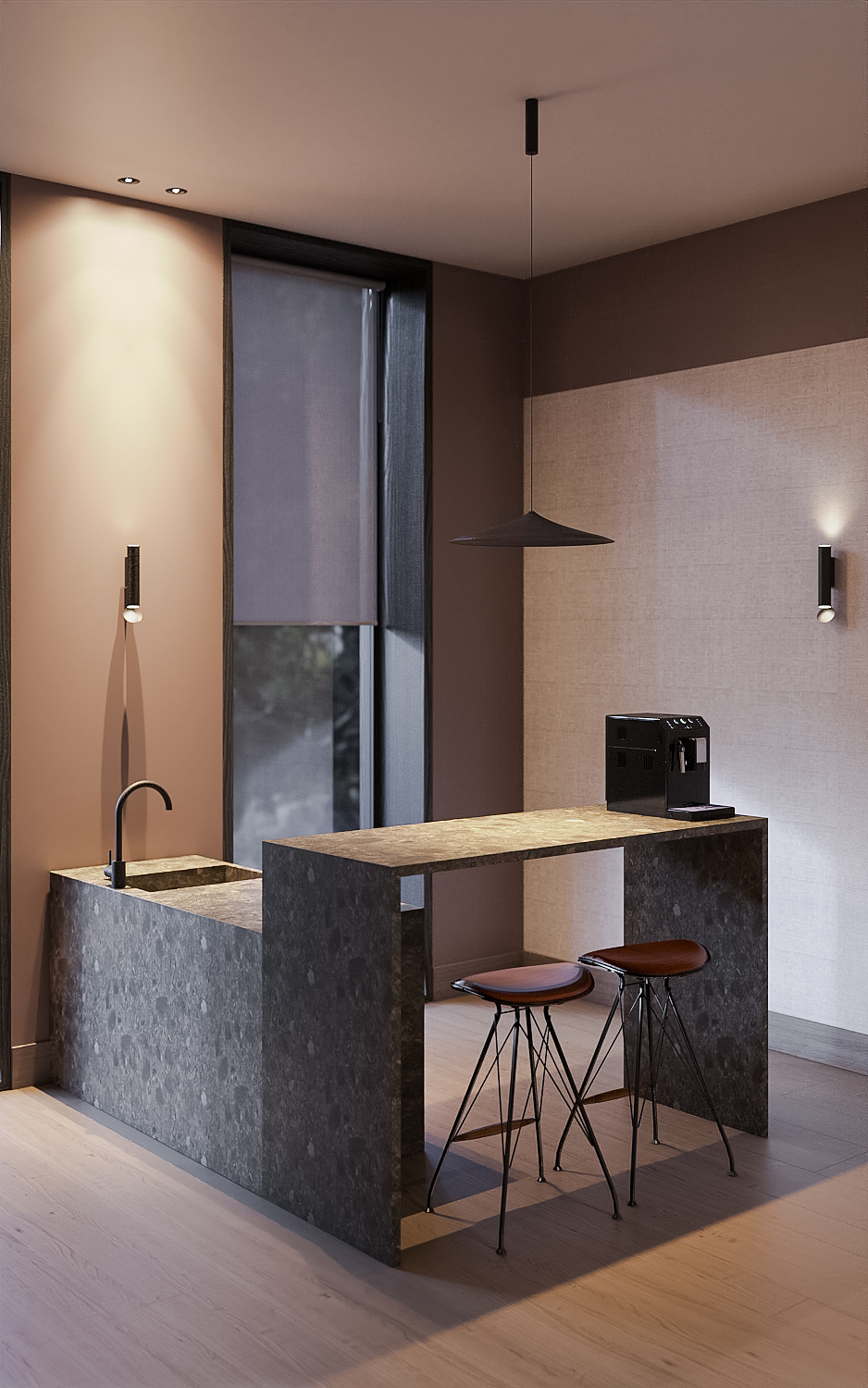 benonno luxury villa design and fitout modern minimalist kitchen 04