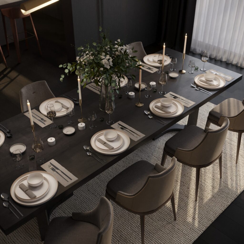 luxury villa artistico design and fitout modern dining