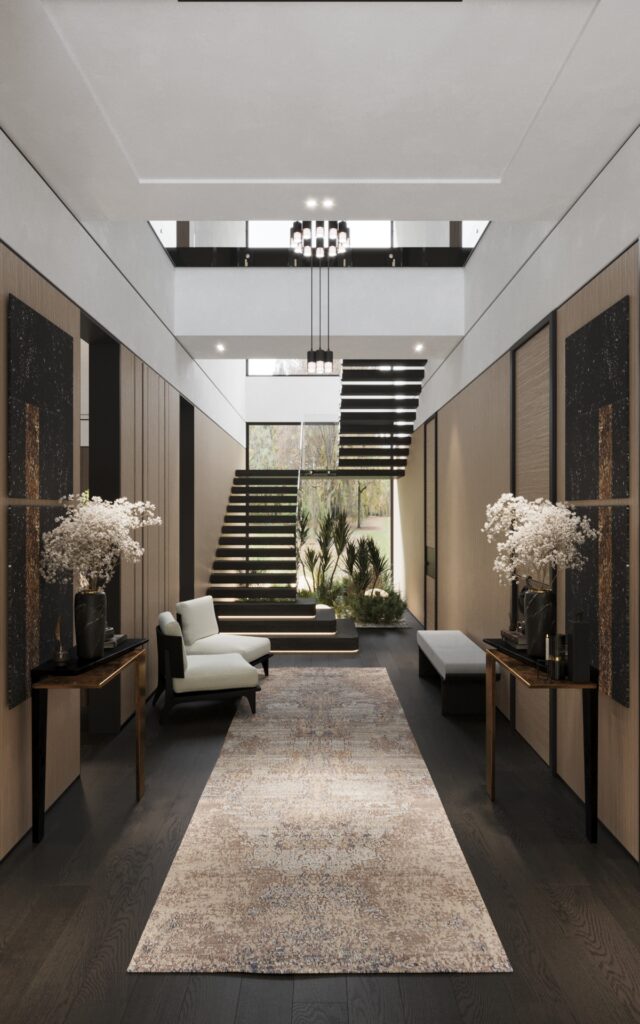 luxury villa zen design and fitout modern main hall 02