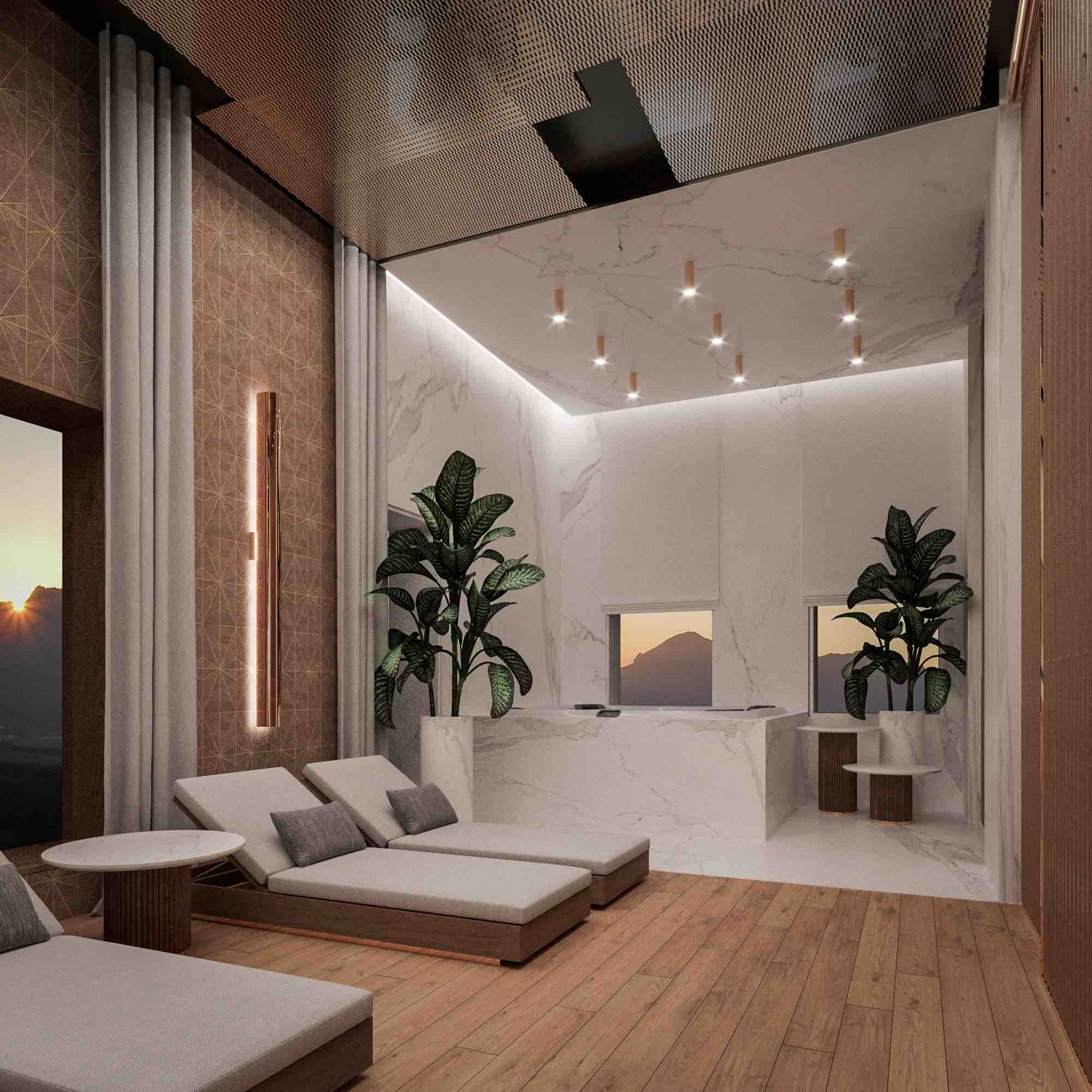 orbit spa resort design and fitout lounge jacuzzi