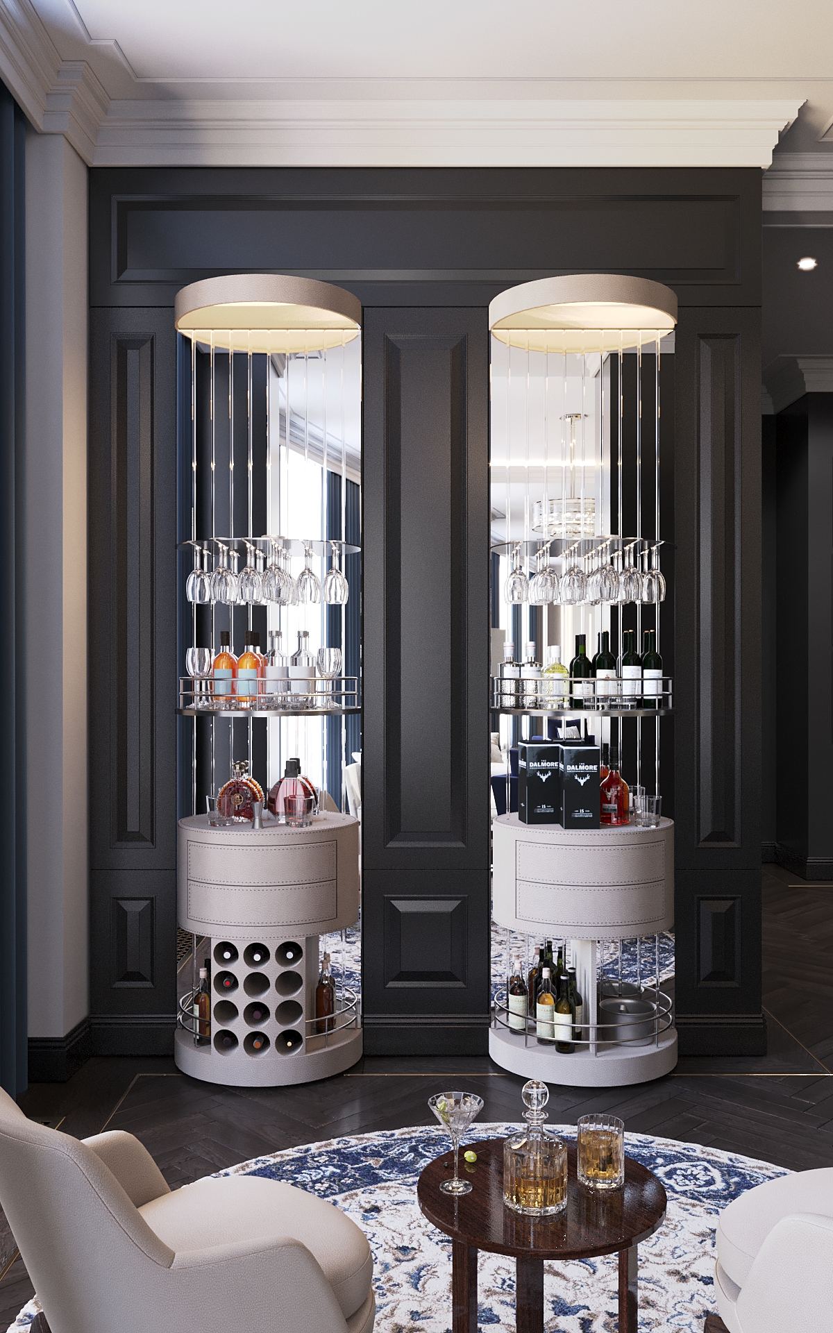 riverpark luxury apartment design and fitout ralph lauren modern american classic bar