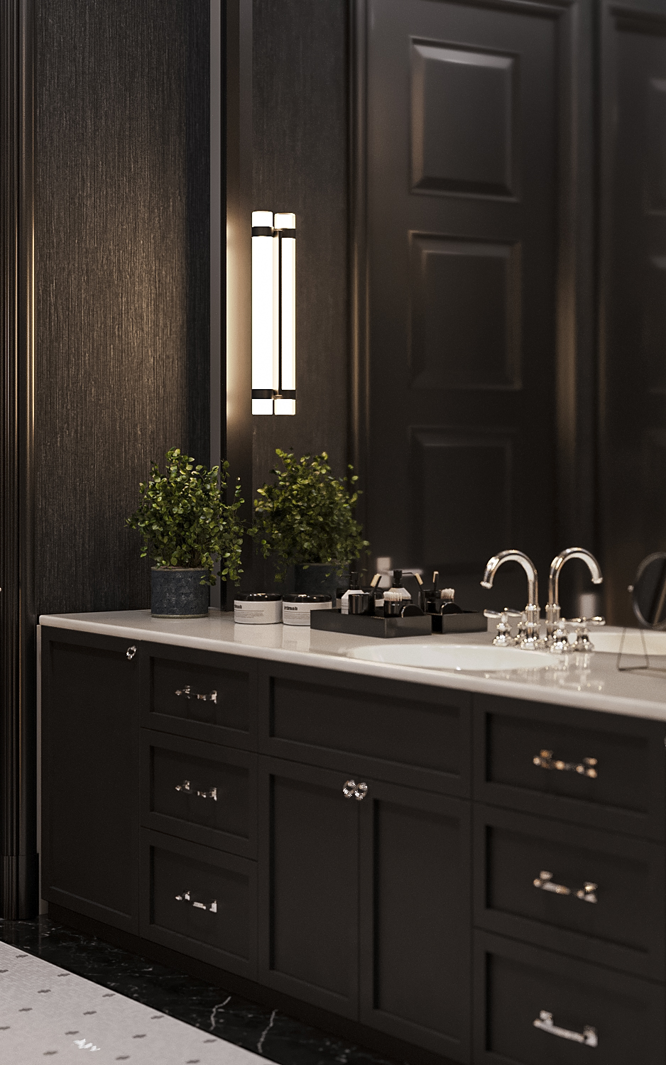 riverpark luxury apartment design and fitout ralph lauren modern american classic bathroom king 02