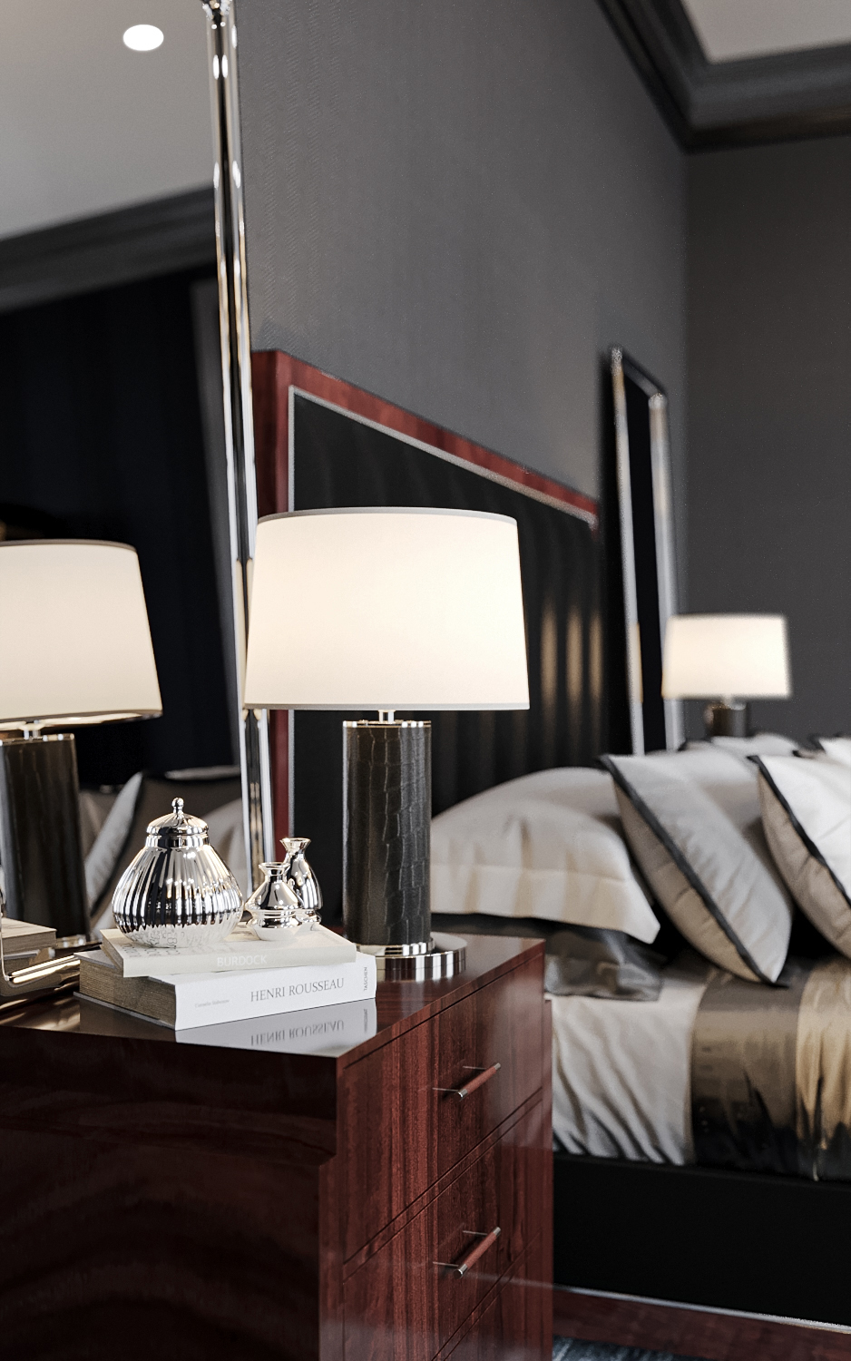 riverpark luxury apartment design and fitout ralph lauren modern american classic bedoom king 03