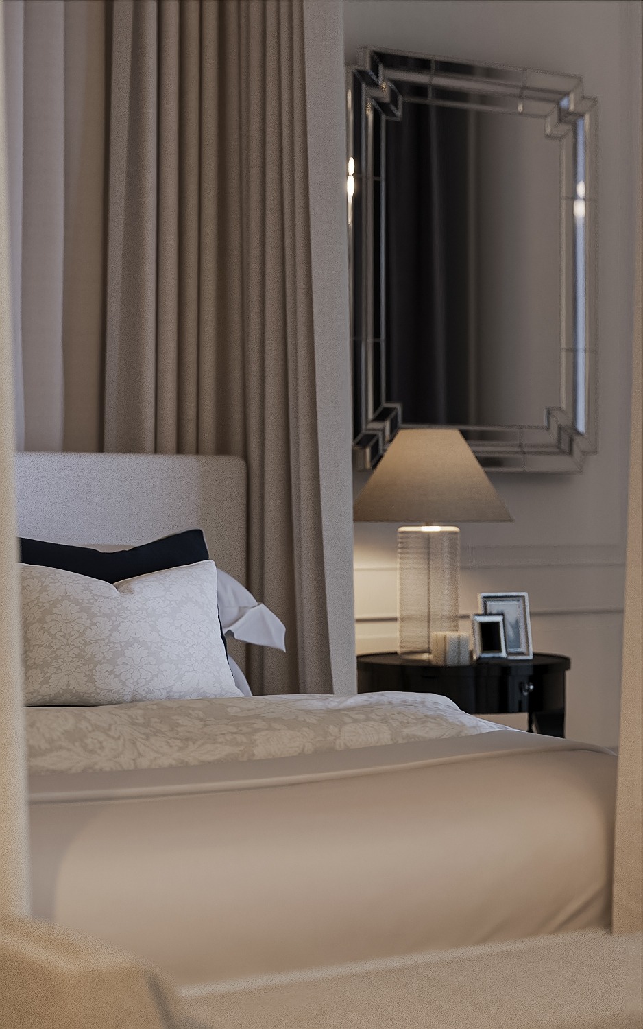 riverpark luxury apartment design and fitout ralph lauren modern american classic bedoom queen 04