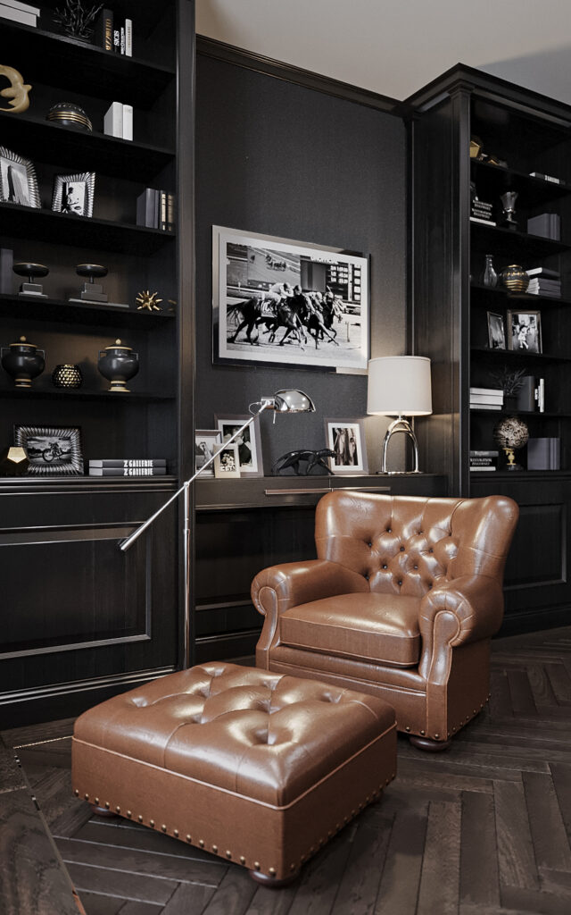 riverpark luxury apartment design and fitout ralph lauren modern american classic bedroom king 02