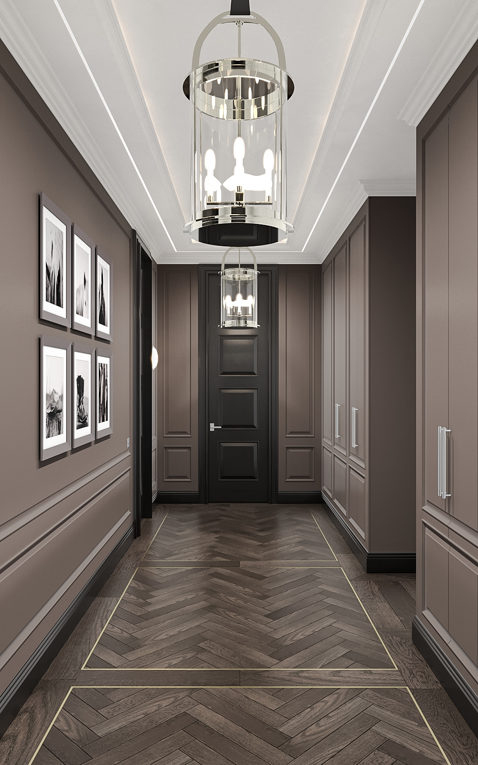 riverpark luxury apartment design and fitout ralph lauren modern american classic corridor king 01