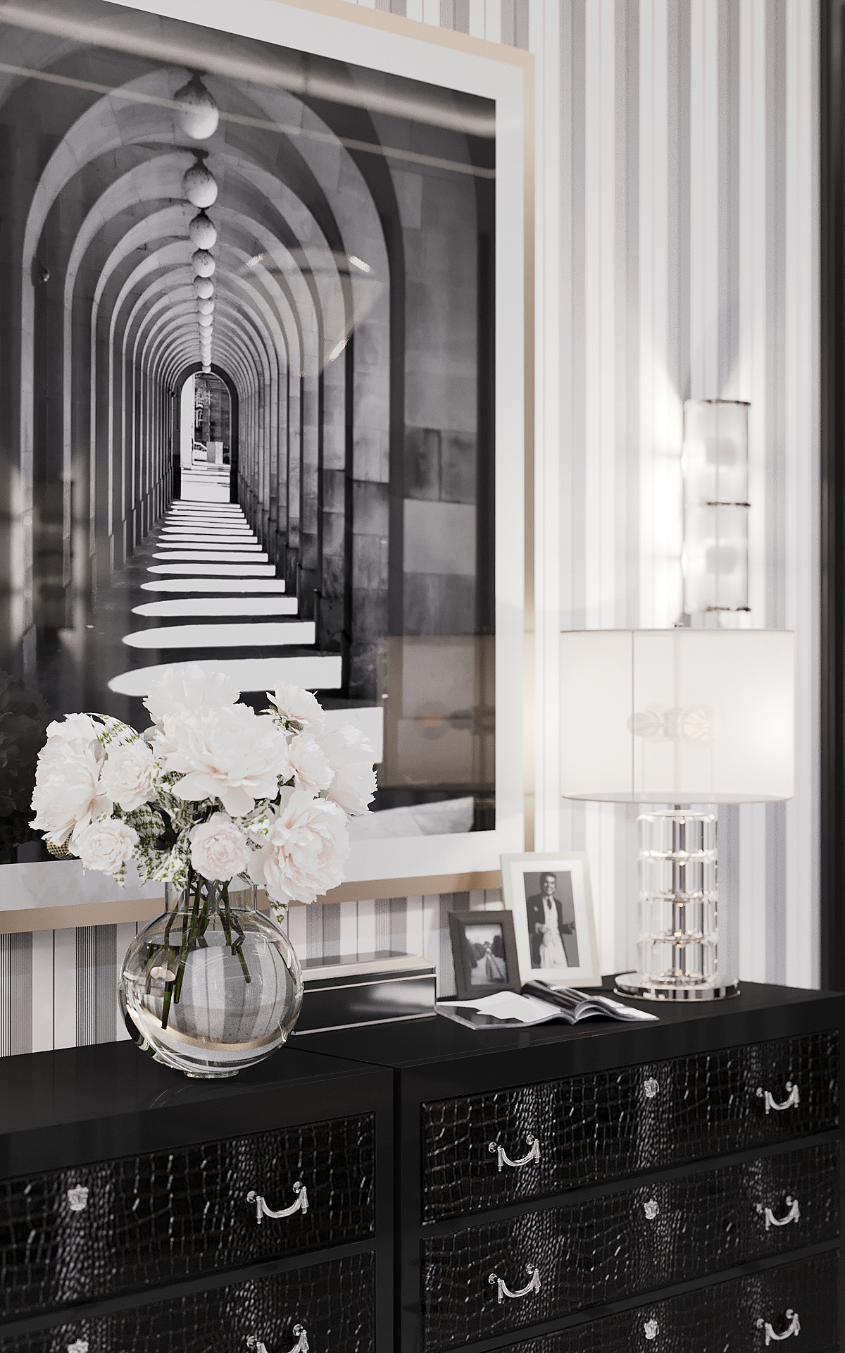 riverpark luxury apartment design and fitout ralph lauren modern american classic entrance 01