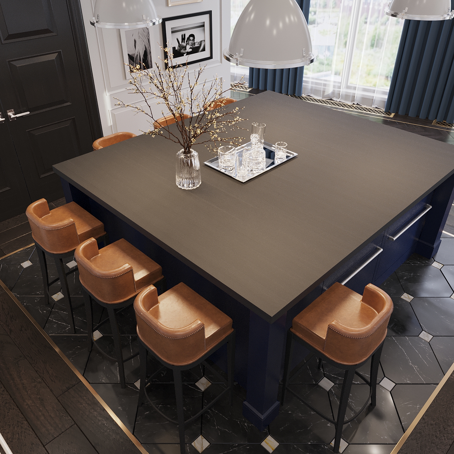 riverpark luxury apartment design and fitout ralph lauren modern american classic kitchen 03