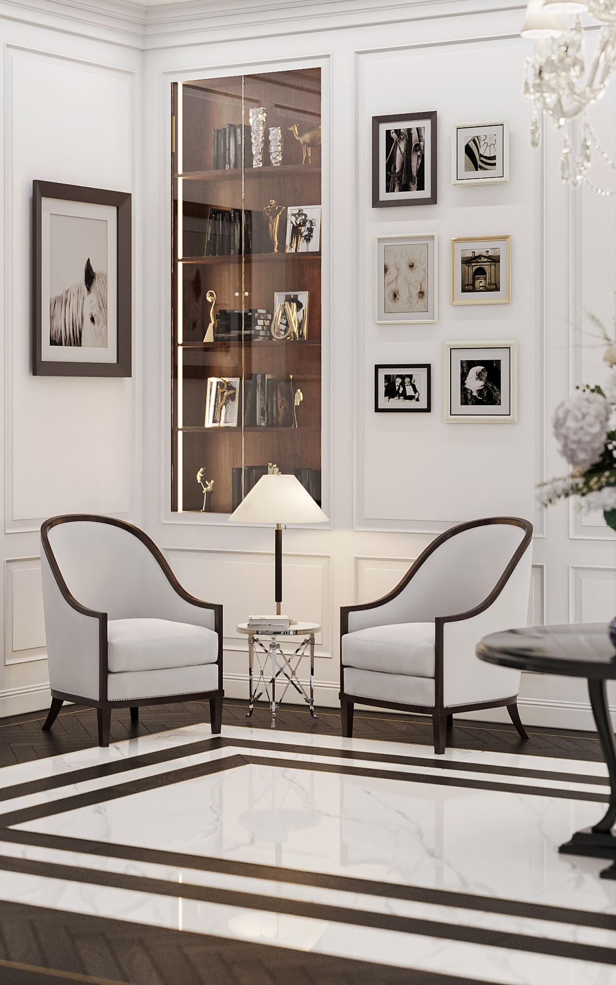 riverpark luxury apartment design and fitout ralph lauren modern american classic main hall 01