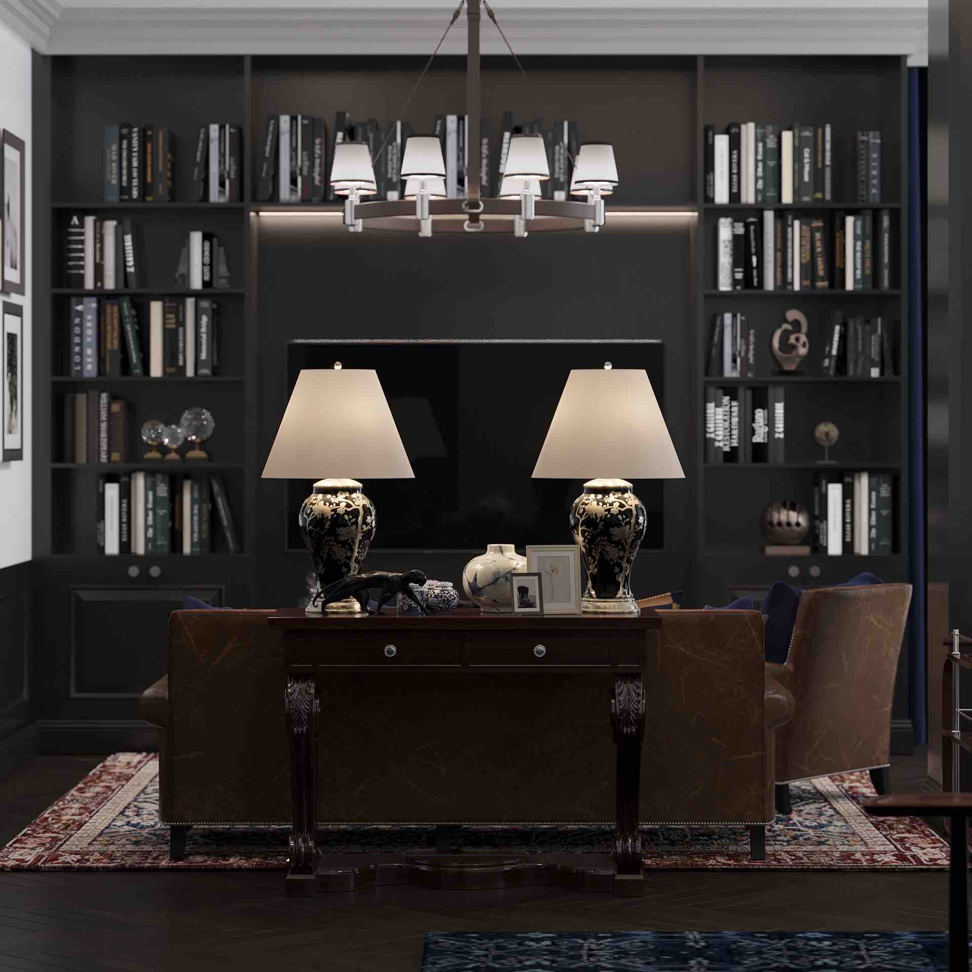riverpark luxury apartment design and fitout ralph lauren modern american classic office 01