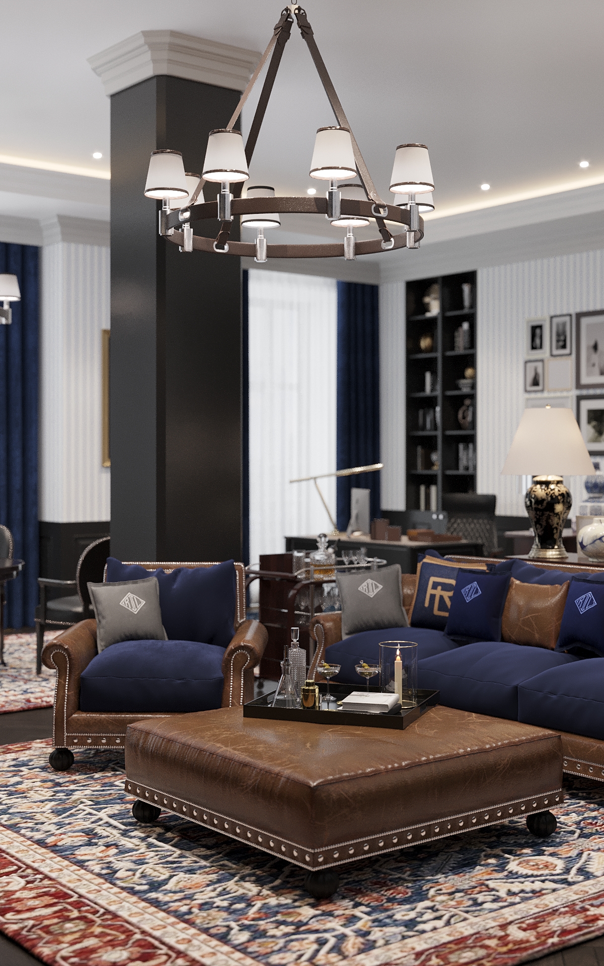 riverpark luxury apartment design and fitout ralph lauren modern american classic office 02