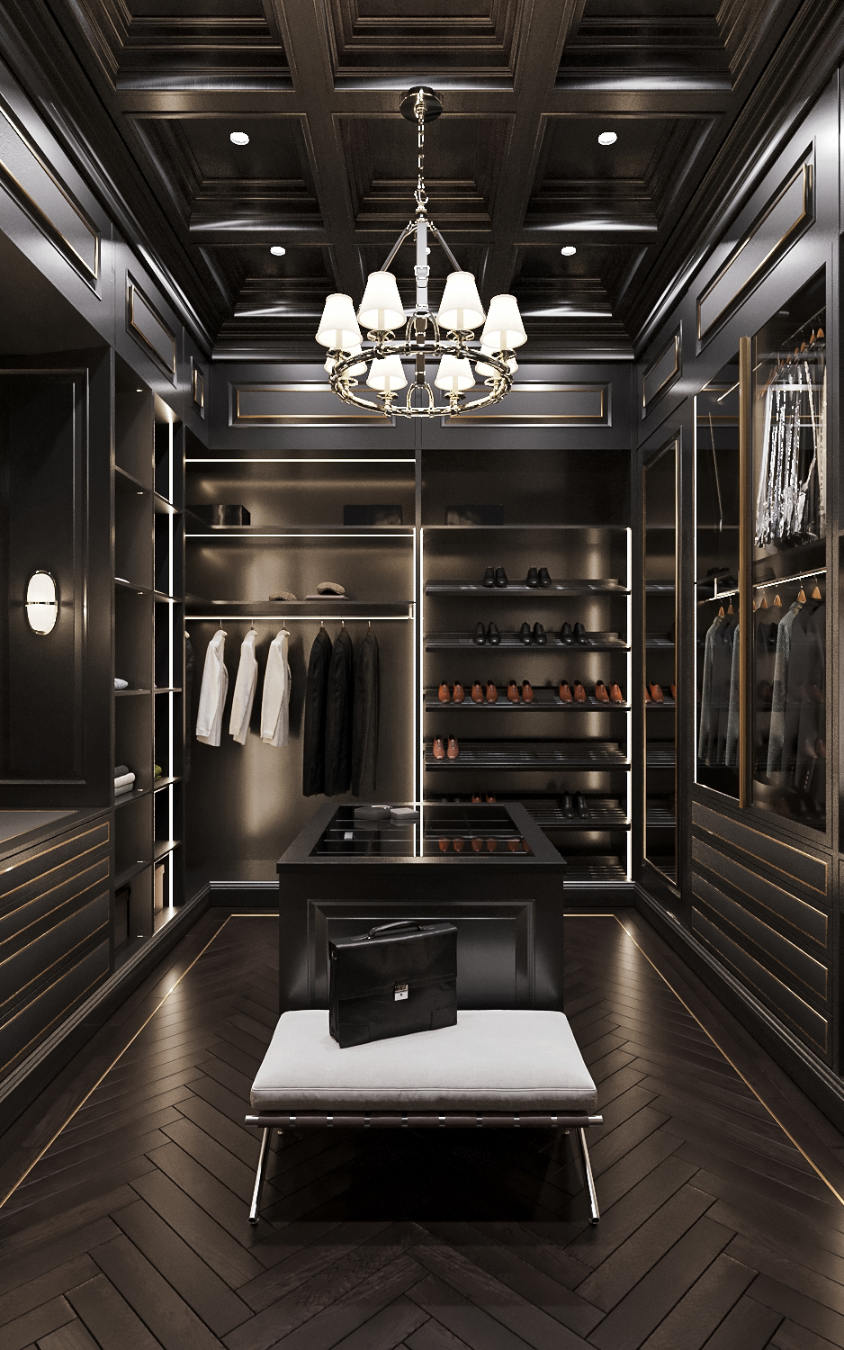 riverpark luxury apartment design and fitout ralph lauren modern american classic wardrobe king 01